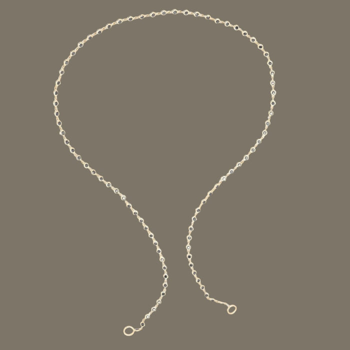 14k Solid Gold Bezel Set 1.70mm Black Diamond Tennis Necklace