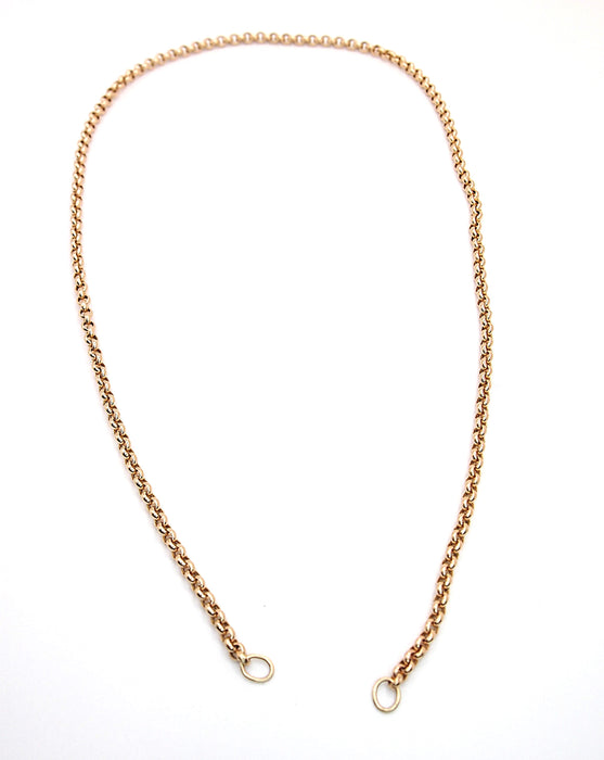 14K Gold Rolo Charm Holder Chain
