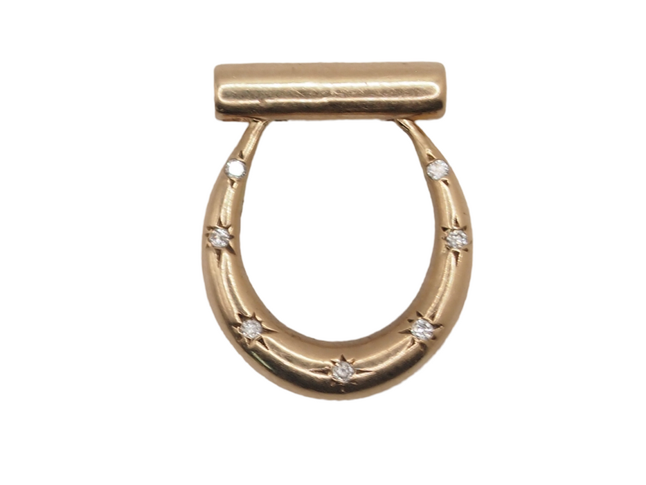 Diamond Studded 14K Horsehoe Charm Holder